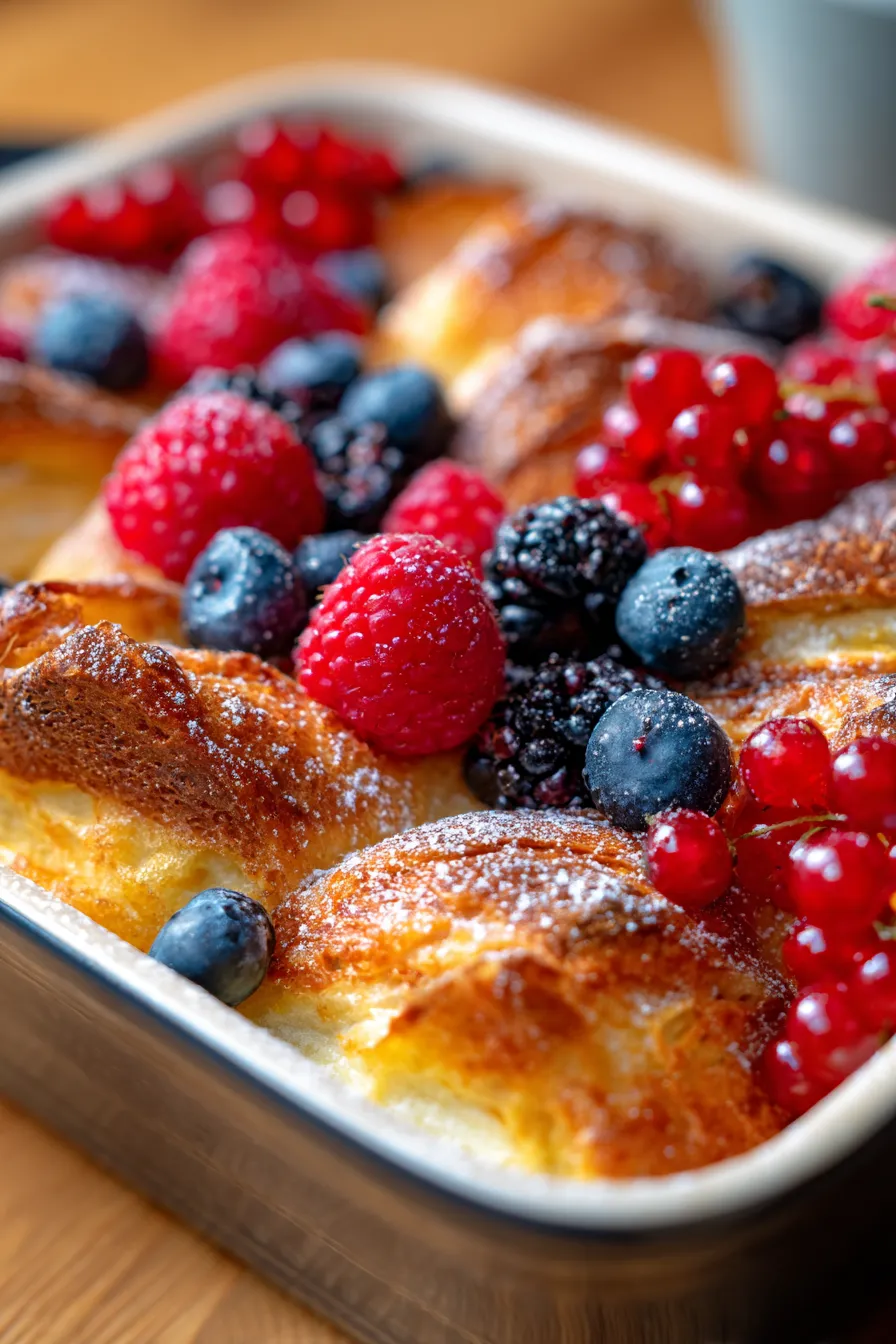Breakfast Casserole-golden-baked-croissant