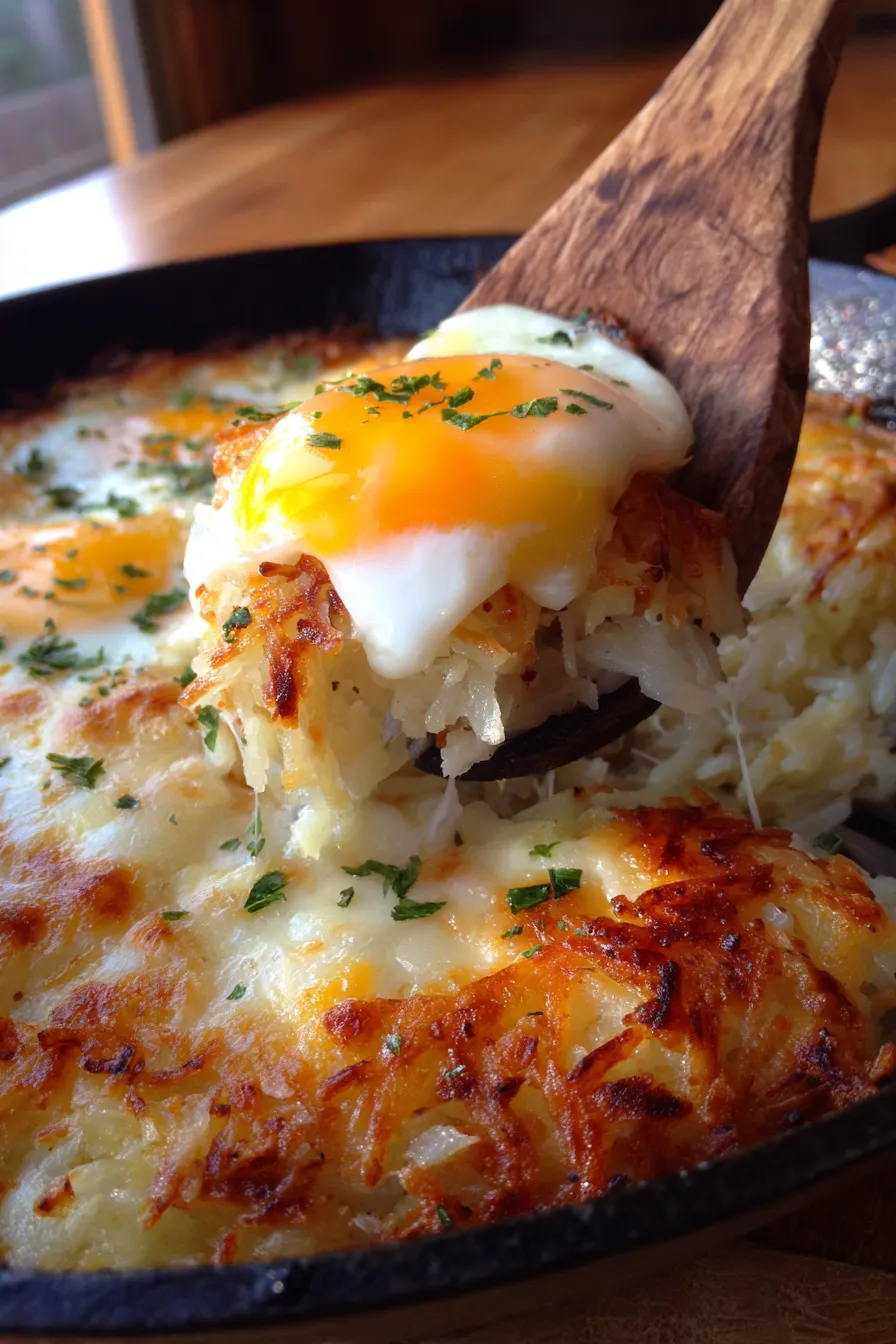 breakfast casserole-scooped-cheesy texture