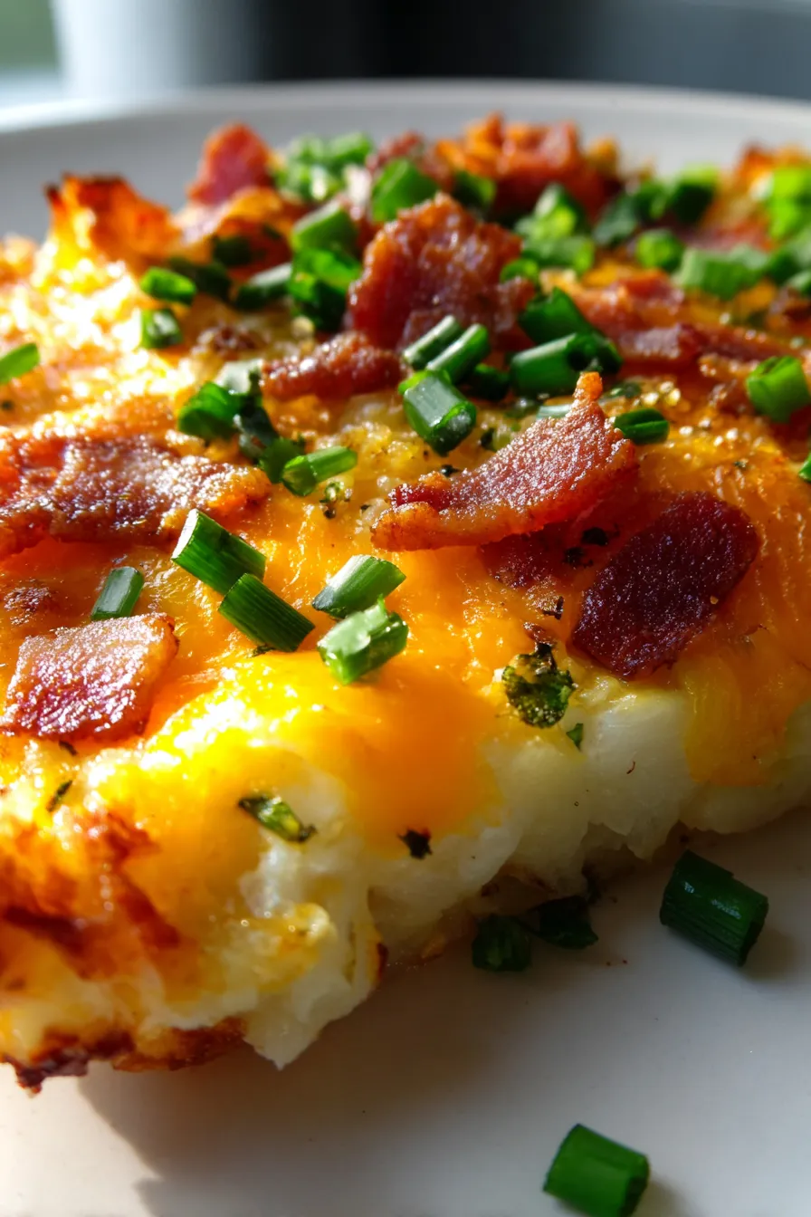 Cheesy Hash Brown Breakfast Casserole-overhead-fork
