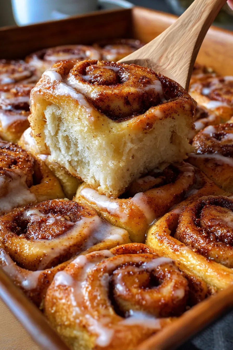 Cinnamon Roll French Toast Casserole-overhead-freshly-baked