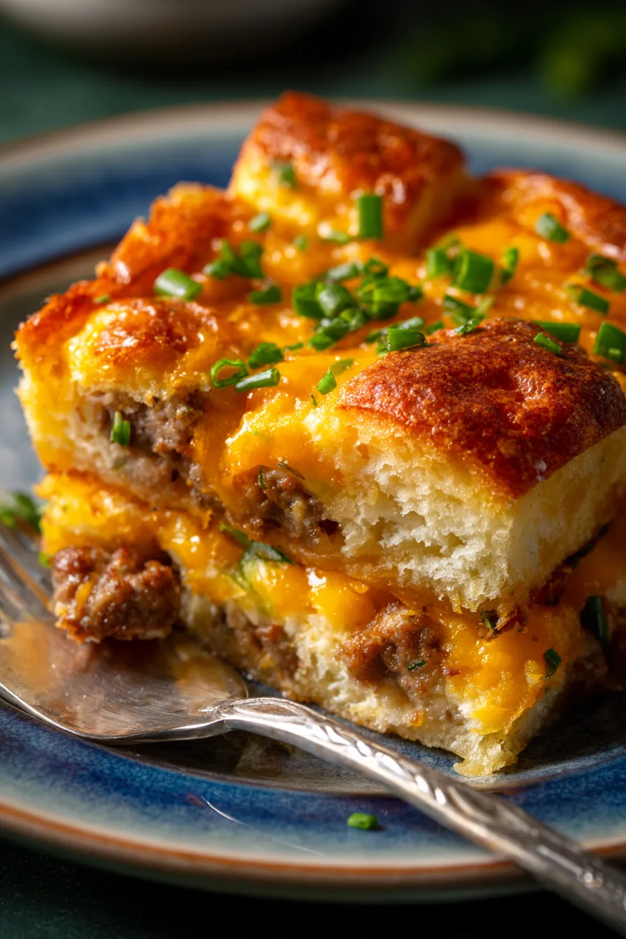 Crescent Roll Breakfast Casserole with Sausage and Cheese-ingredients-prep