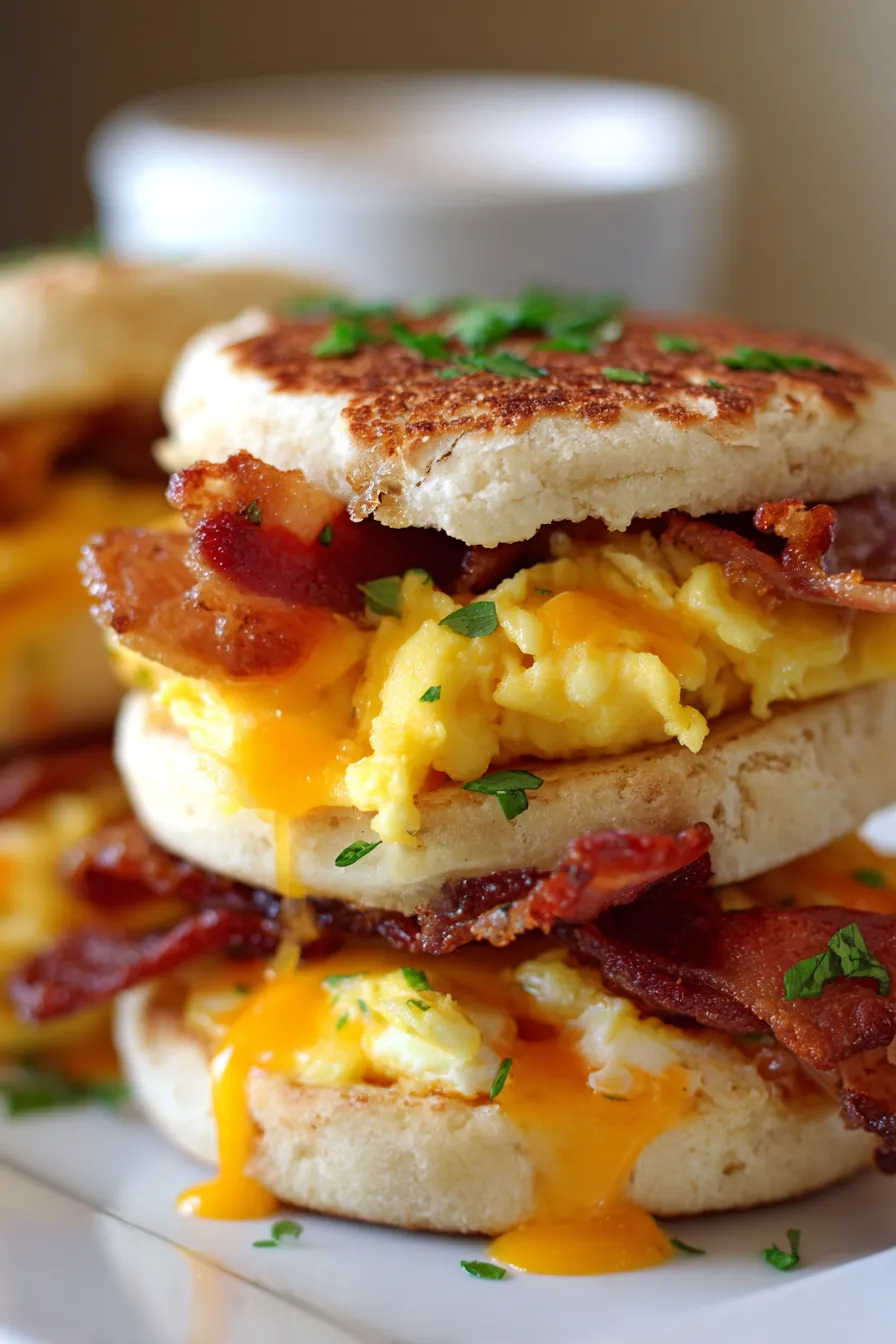 Easy Breakfast Sandwiches You Can Make Fast-cross-section-gooey-cheese-close-up