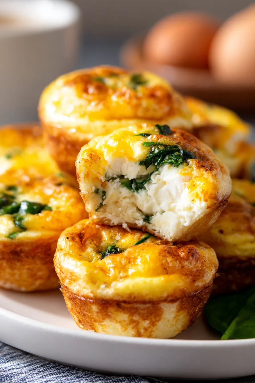 Easy Cottage Cheese Egg Bites - individual serving - texture shot