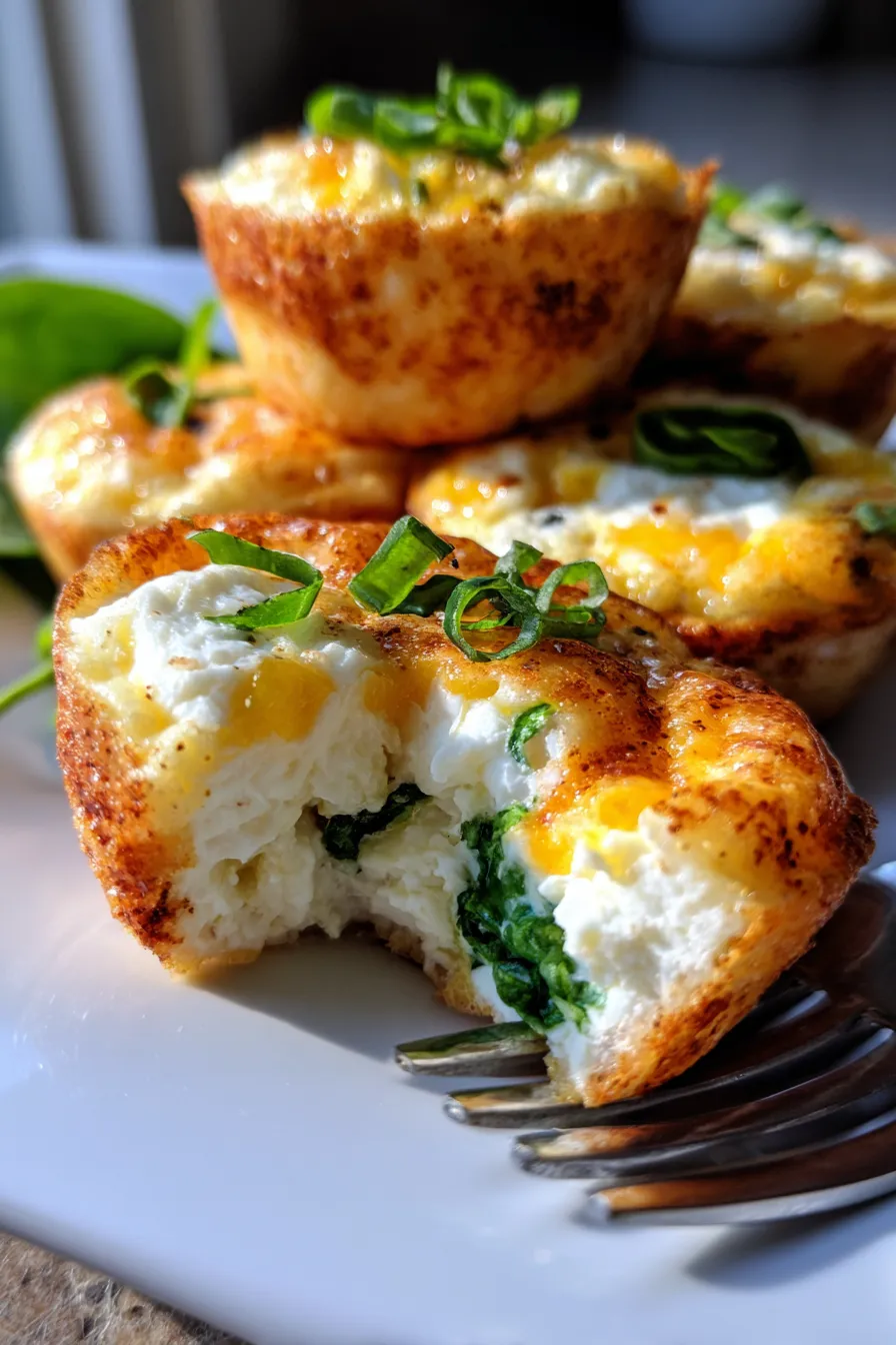 Easy Cottage Cheese Egg Bites - on a rustic wooden board - snack