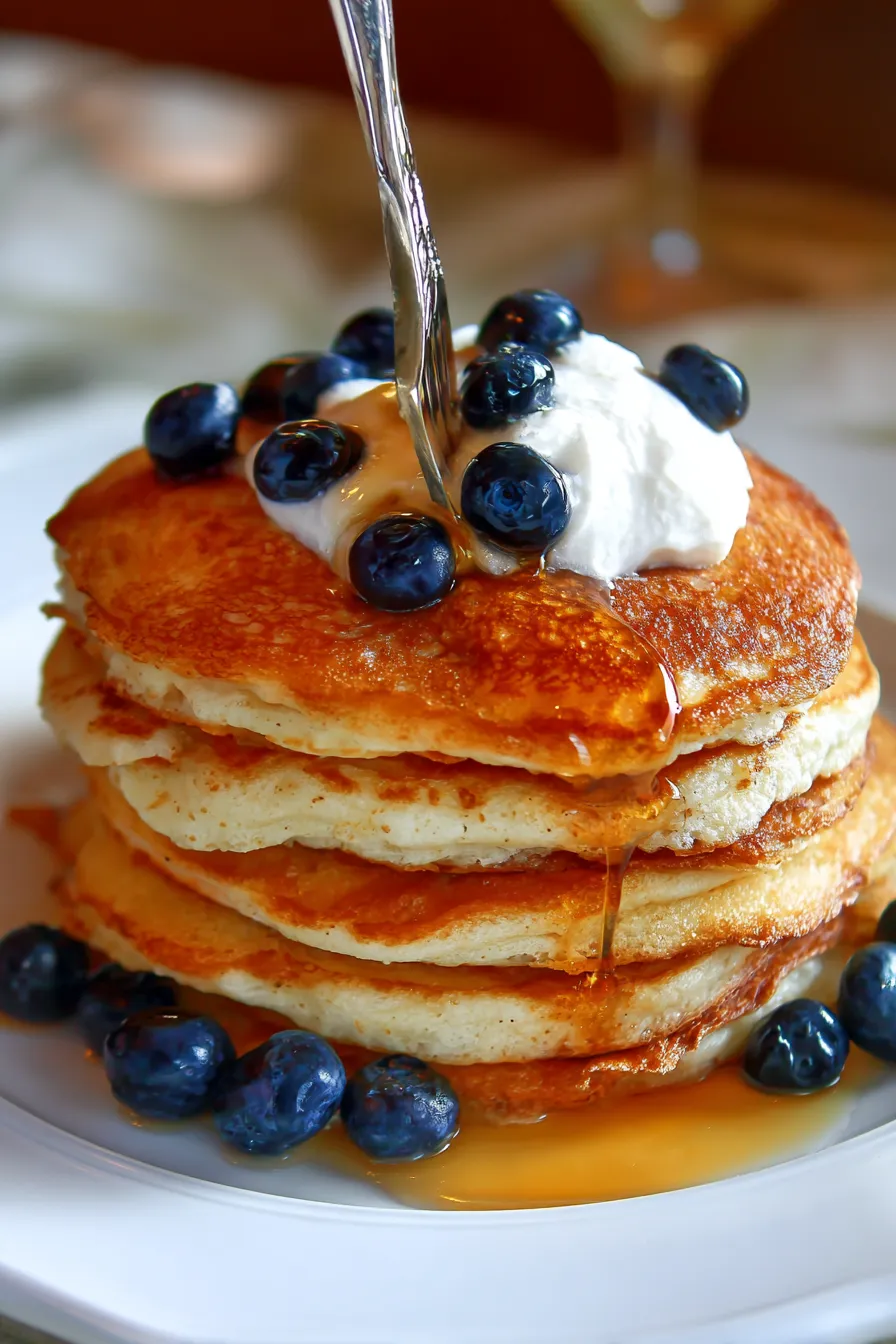 Fluffy Pancakes Everyone in the Family Loves-berries-overhead