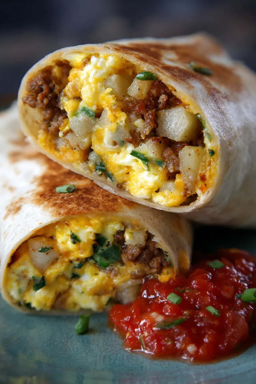 Grab-and-Go Breakfast Burrito Wraps-ingredients-closeup
