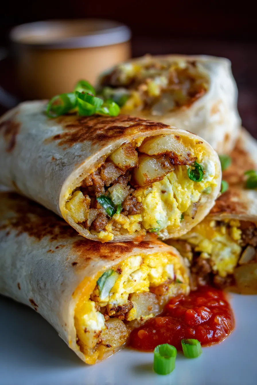 Grab-and-Go Breakfast Burrito Wraps-wrapped-onplate
