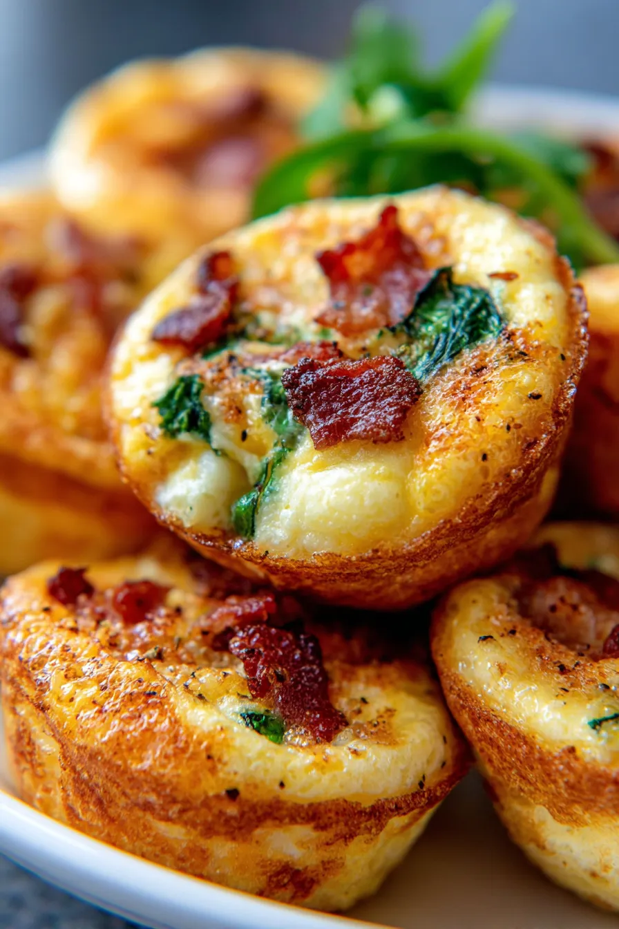 Make-Ahead Starbucks Style Egg Bites-serving plate-garnished