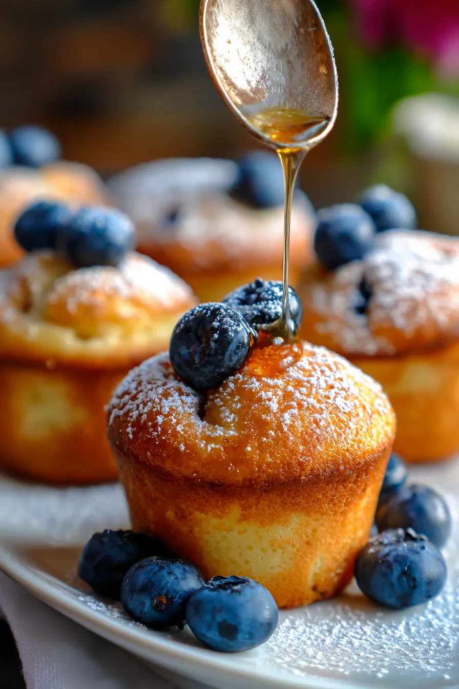 Pancake Muffins-blueberries-closeup