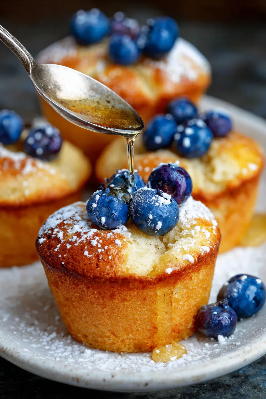 Pancake Muffins-syrup drizzle-overhead