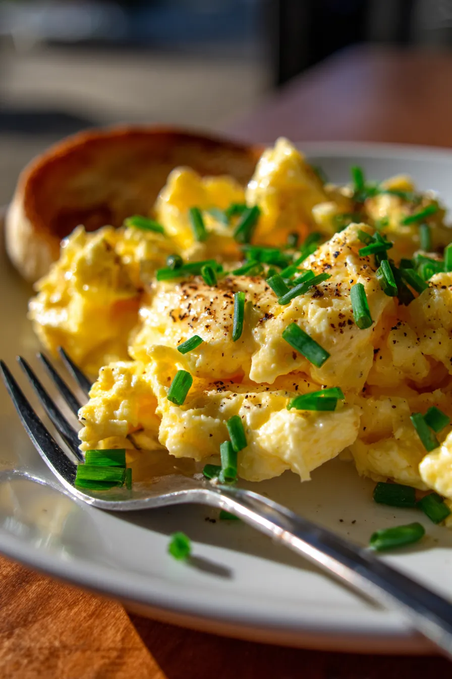 Simple Scrambled Eggs for Breakfast-fluffy-texture