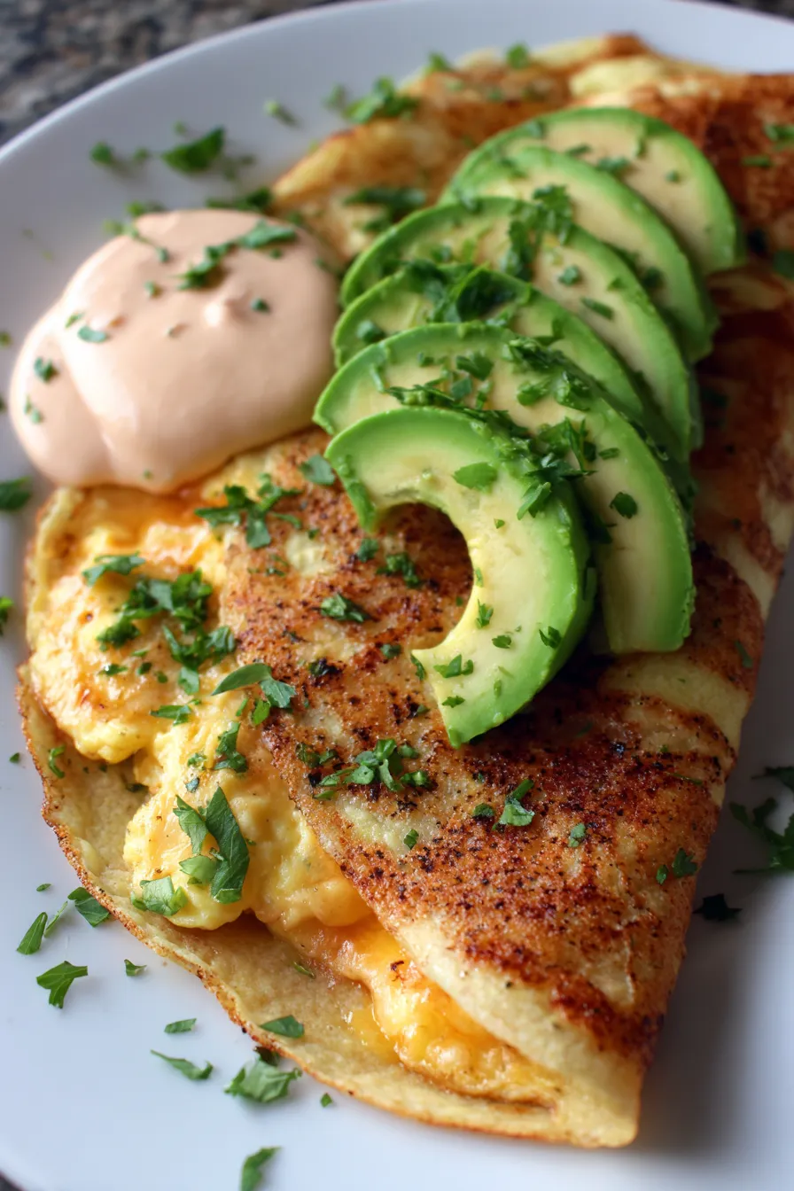 5-Minute Breakfast Wrap with Eggs-closeup-texture