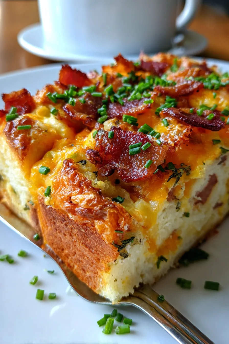 Bacon and Cheese Brunch Strata-ingredients-overhead