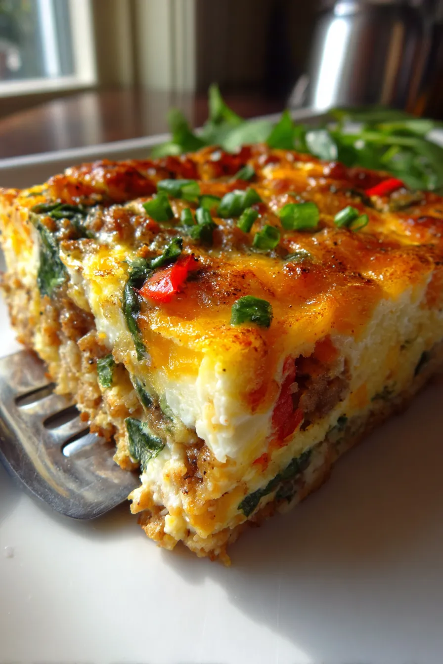 Baked Egg Casserole-slice-served