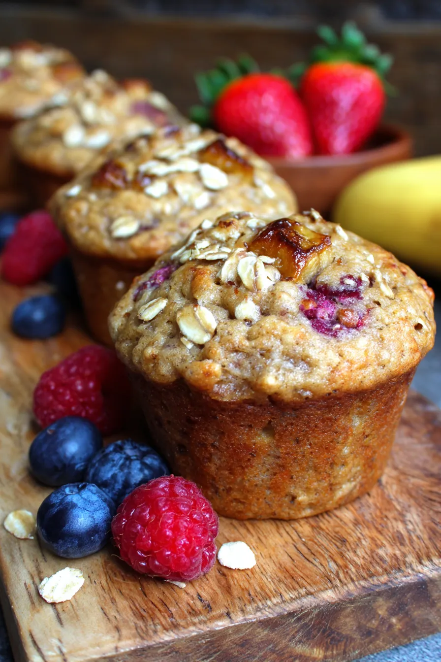 banana oat muffins-ingredients-overhead