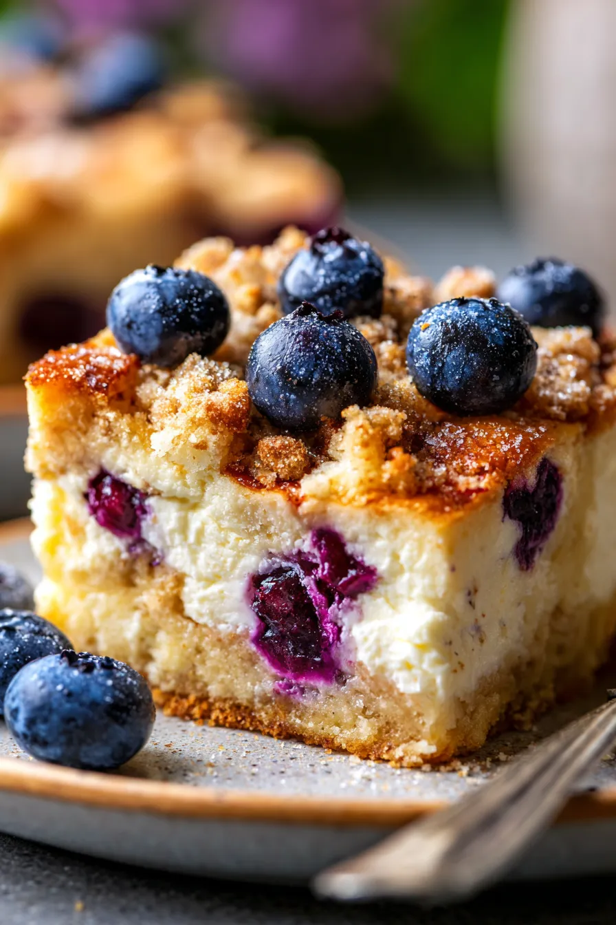 Blueberry Cottage Cheese Breakfast Bake-golden-brown