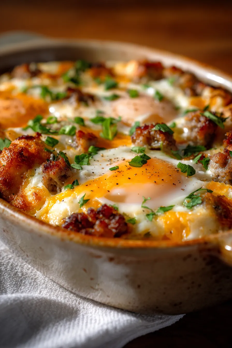 Breakfast Casserole-sliced-serving