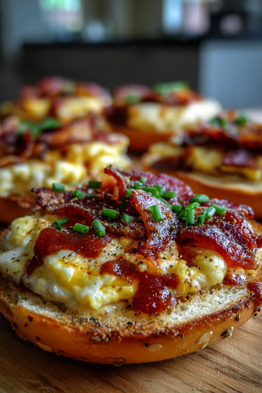 Breakfast Pizza Bagels-ingredients-spread