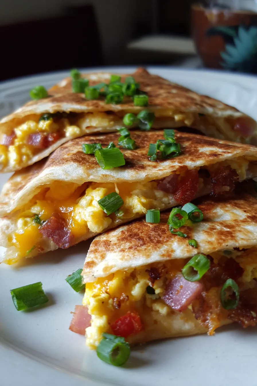 Breakfast Quesadillas-melting-cheese-closeup