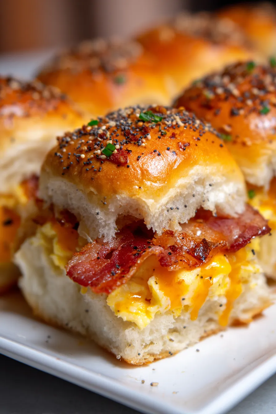 Breakfast Sliders-golden crust-detail