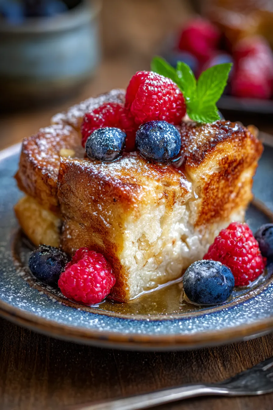Brioche French Toast Casserole golden brown