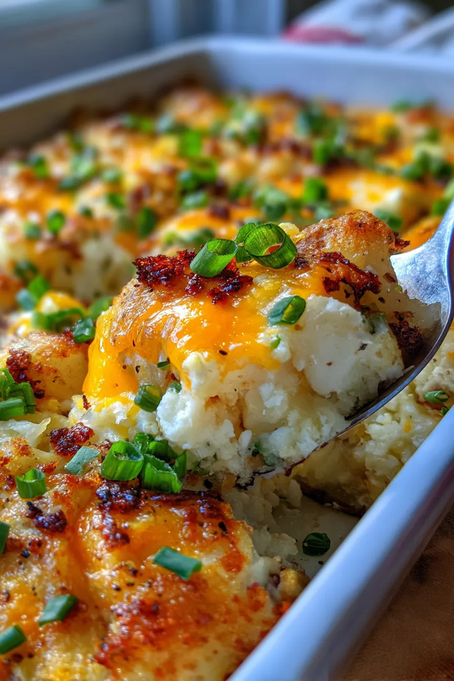 Cheesy Potato Breakfast Casserole-serving-plate