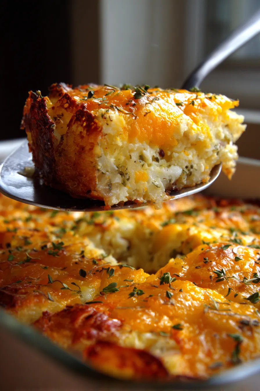 Cheesy Potato Breakfast Casserole-texture-closeup