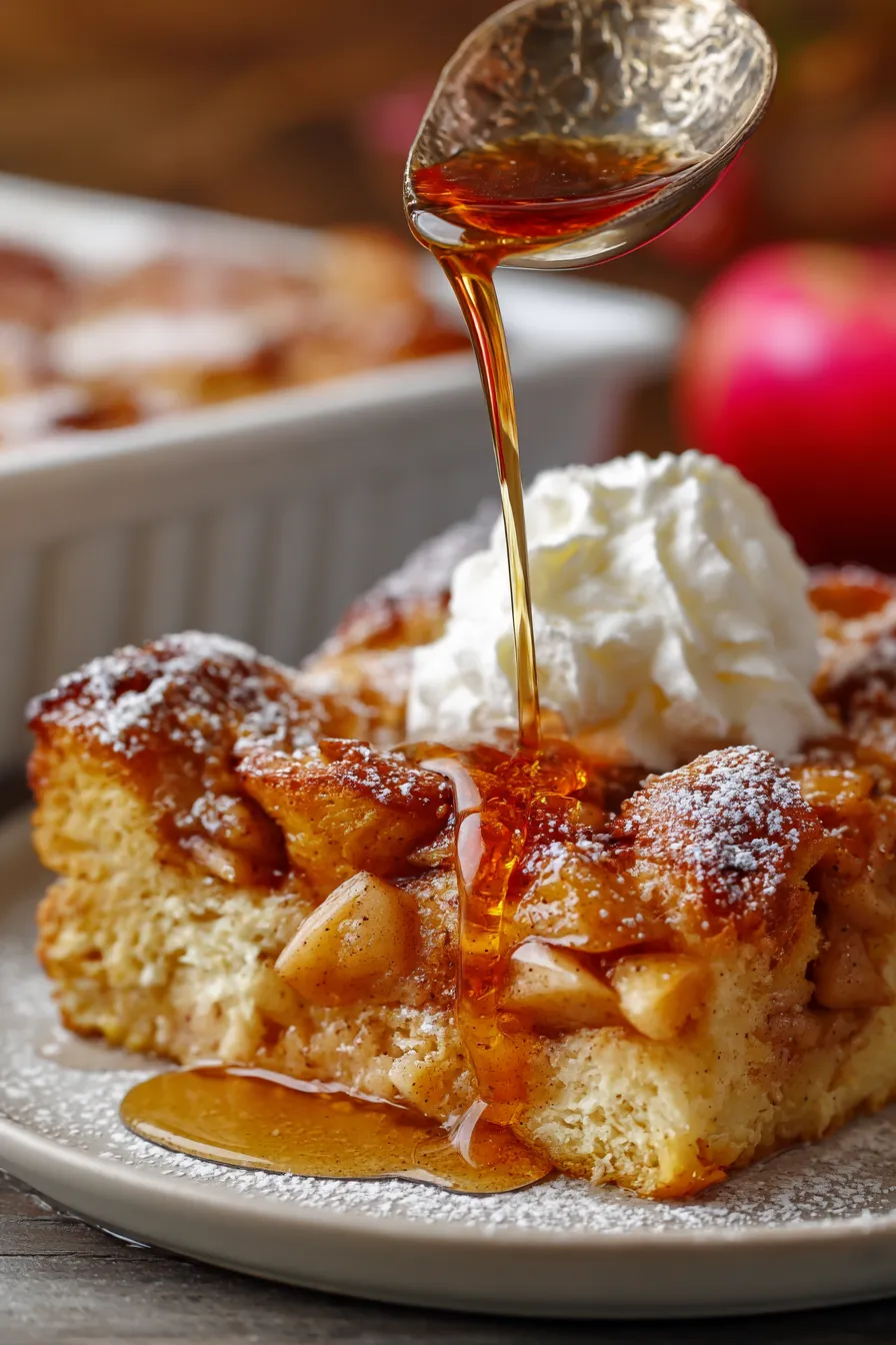 Cinnamon Apple French Toast Casserole-texture-closeup