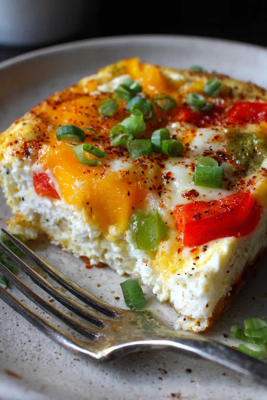Cottage Cheese Egg Breakfast Bake (High Protein)-serving-fork