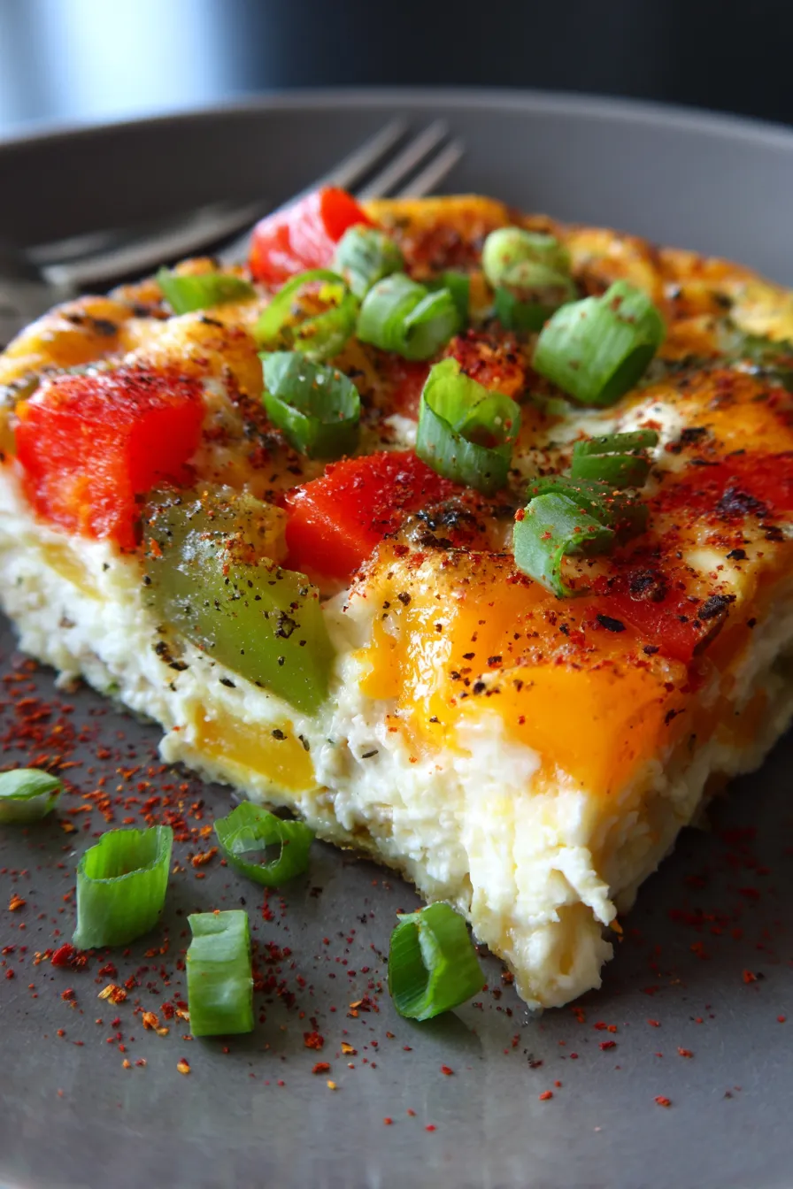 Cottage Cheese Egg Breakfast Bake (High Protein)-texture-closeup