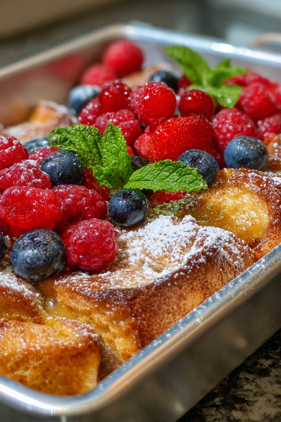 Croissant French Toast Bake serving