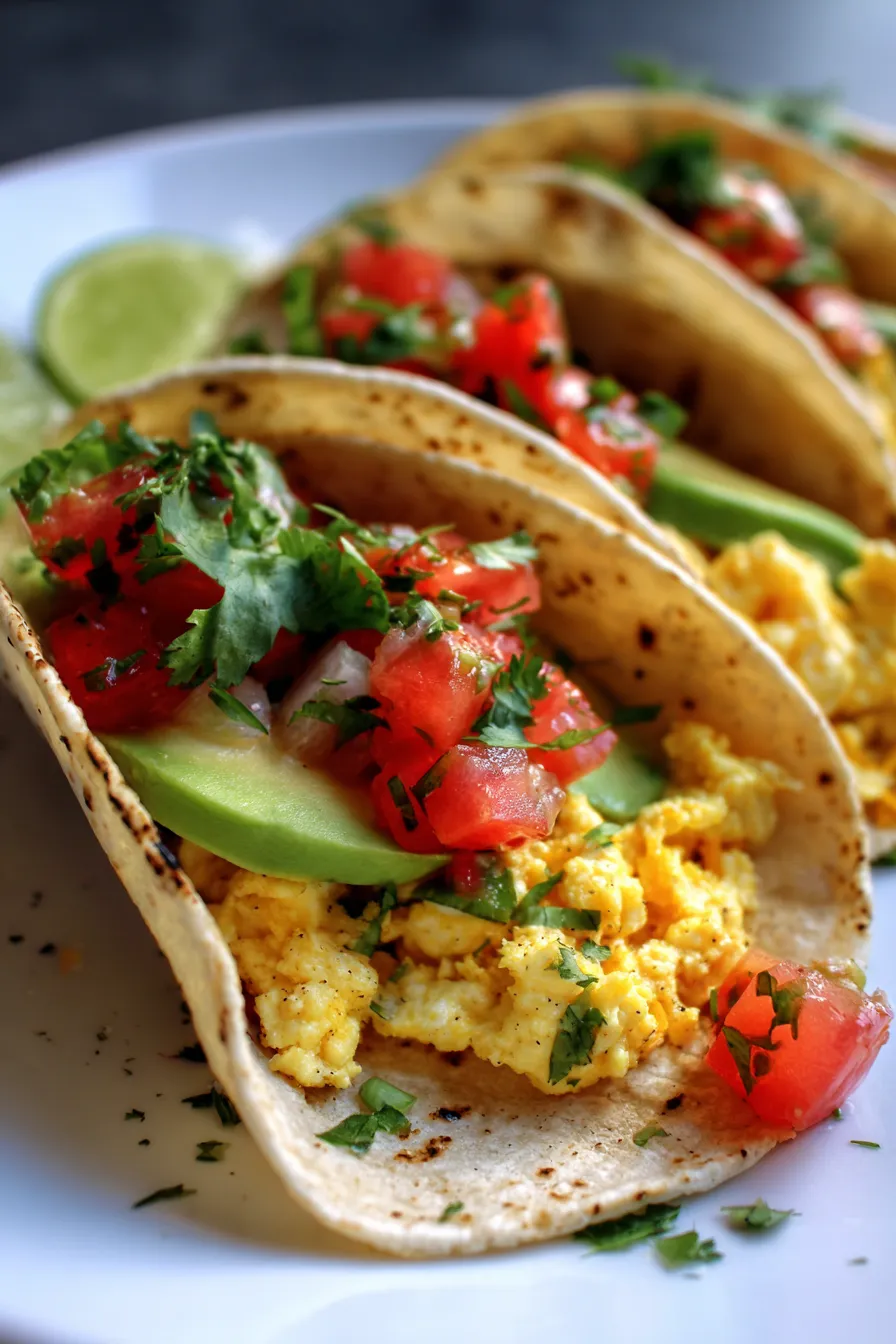 Easy Breakfast Tacos with Eggs-assembly-hands