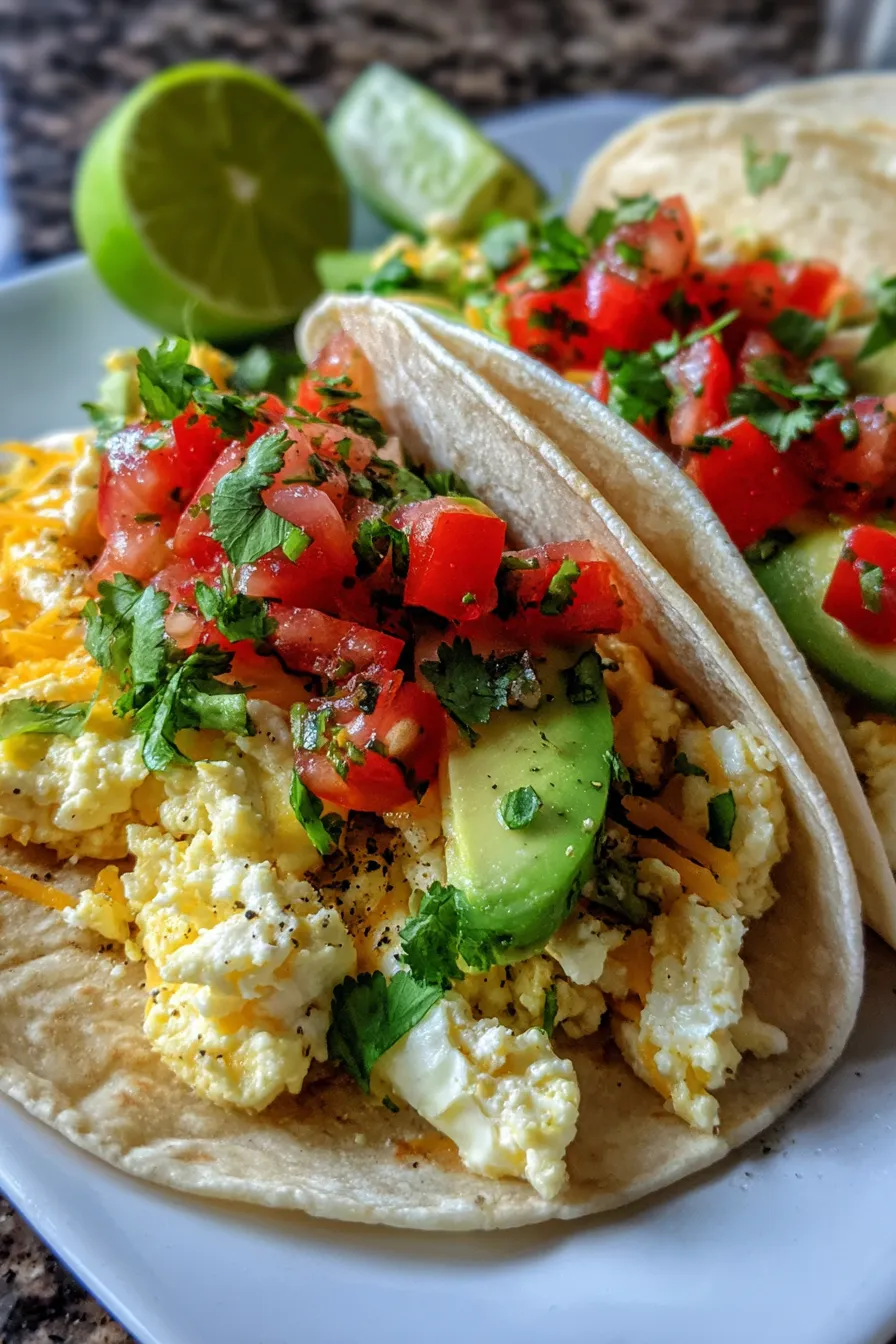 Easy Breakfast Tacos with Eggs-ingredients-flatlay