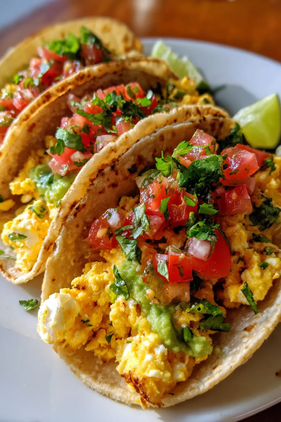 Easy Breakfast Tacos with Eggs-scrambled eggs-closeup