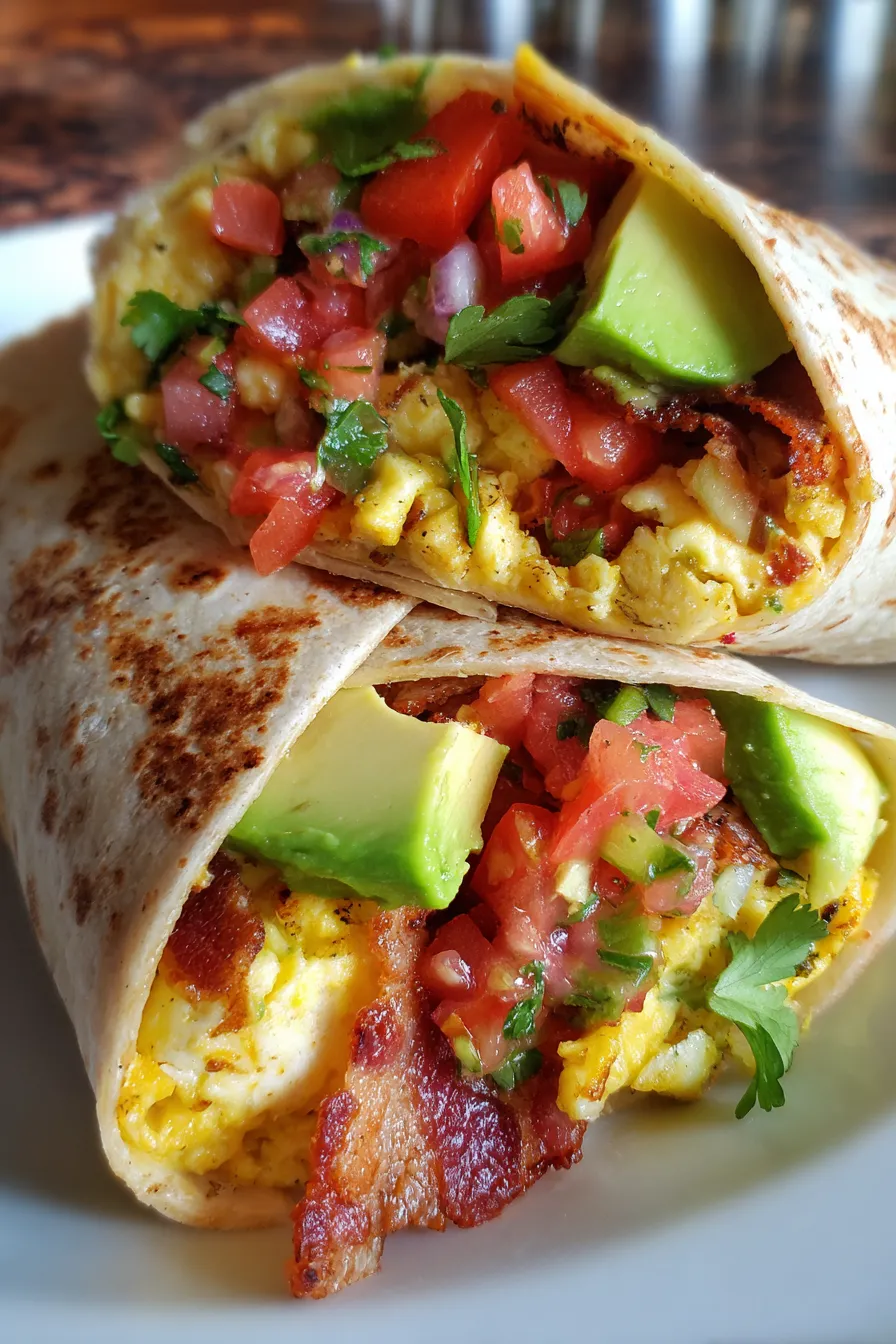 Easy Breakfast Wraps with Eggs - ingredients prep