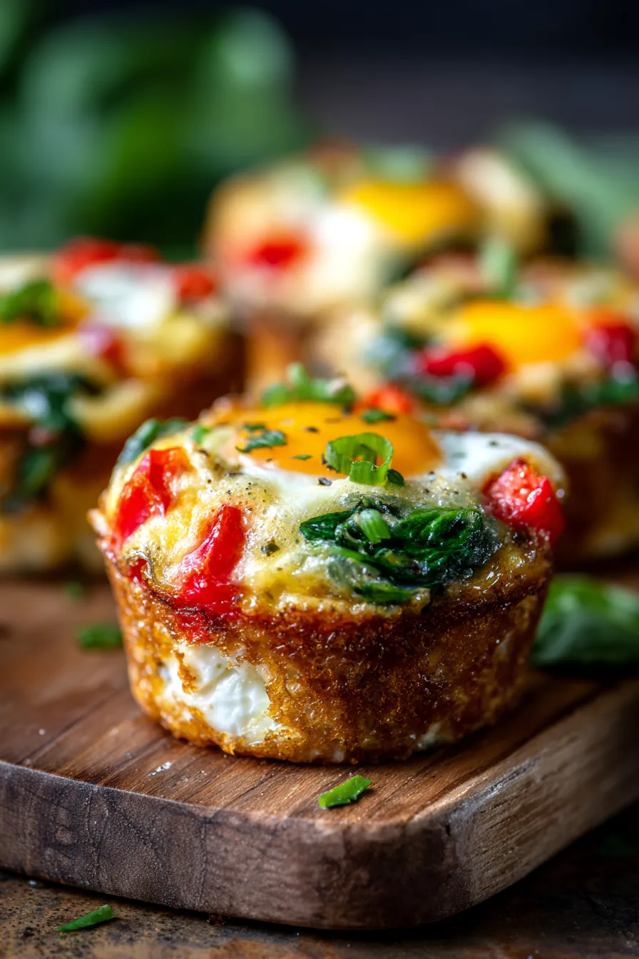 Egg Muffins-colorful vegetables-closeup