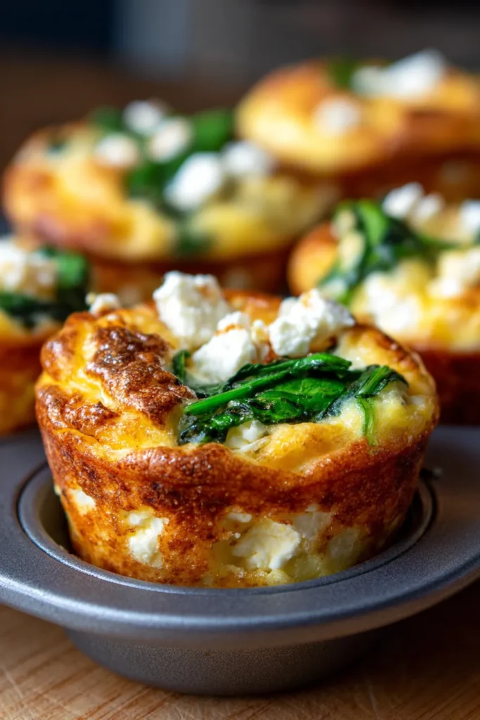 Easy Freezer Breakfast Egg Muffins with Spinach & Feta [ULTRA-PRO]