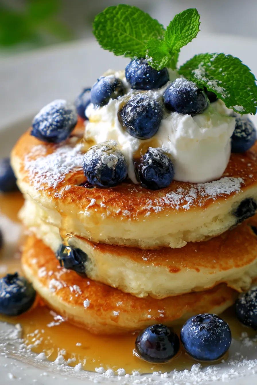 Fresh Blueberry Pancakes - ingredients prep