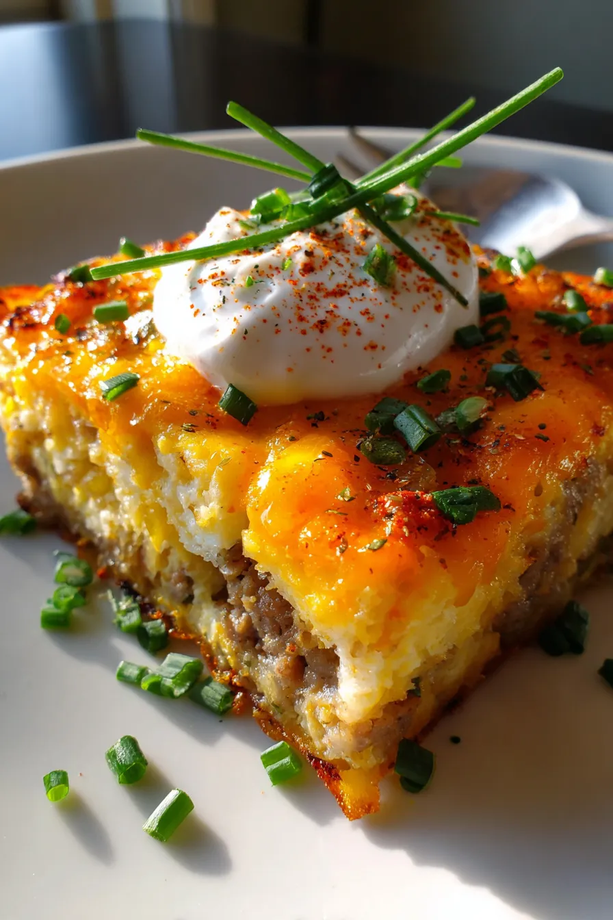 golden cheesy egg bake brunch