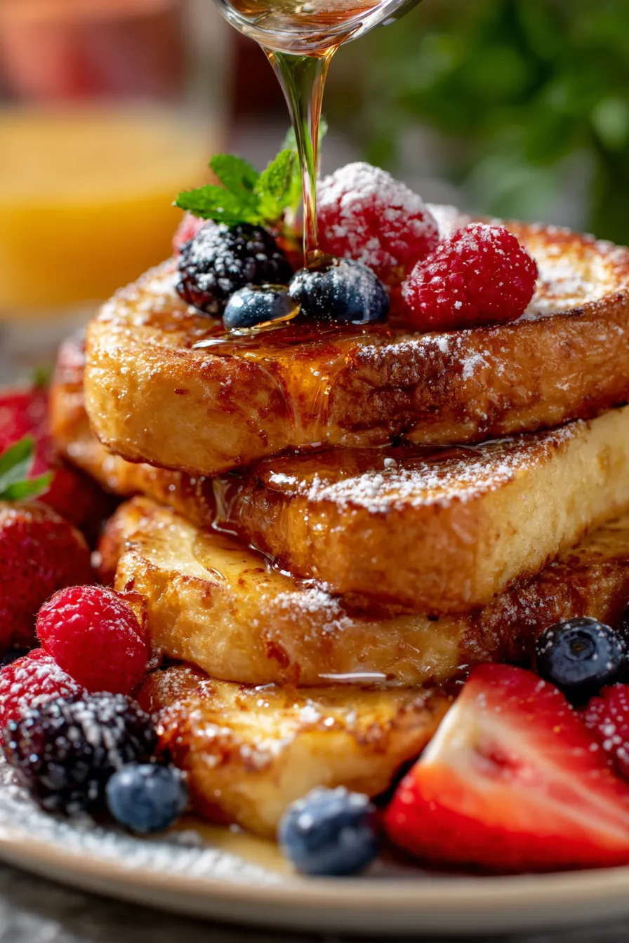 Golden French Toast with Maple Syrup-batter-prep