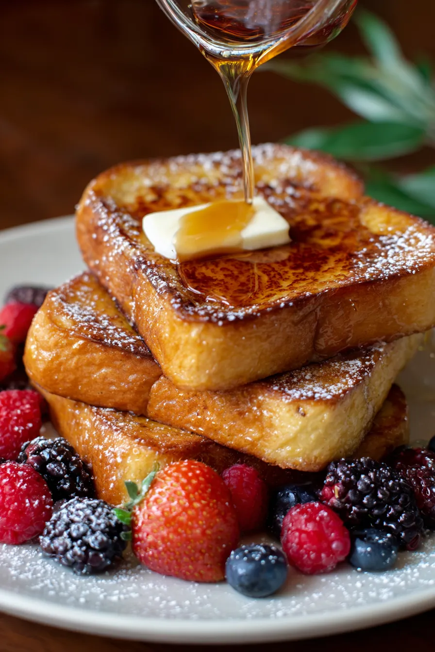 Golden French Toast with Maple Syrup-texture-closeup