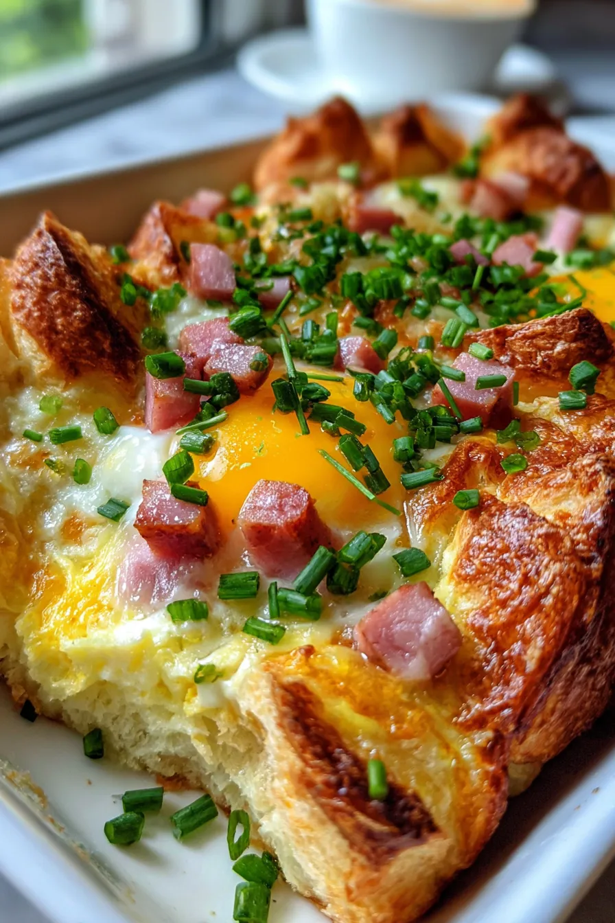 Ham and Cheese Breakfast Bake-ingredients-prep