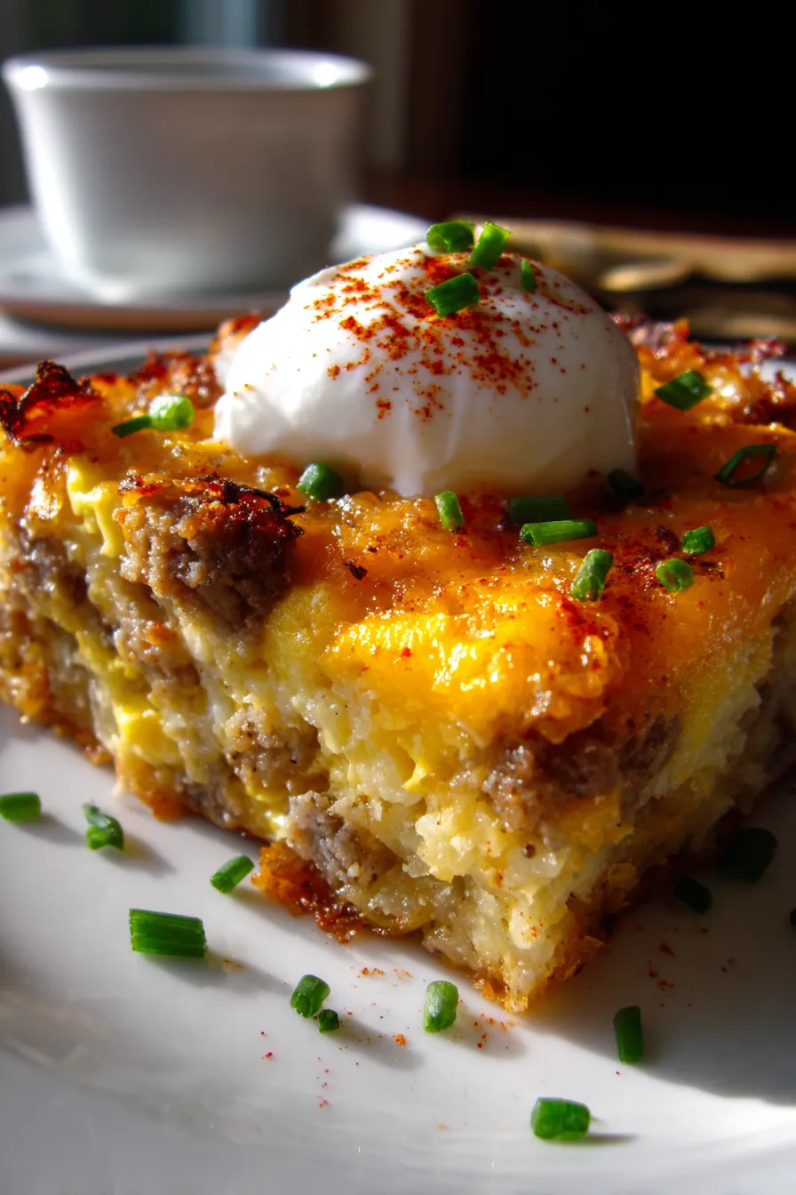 hash brown egg bake texture closeup