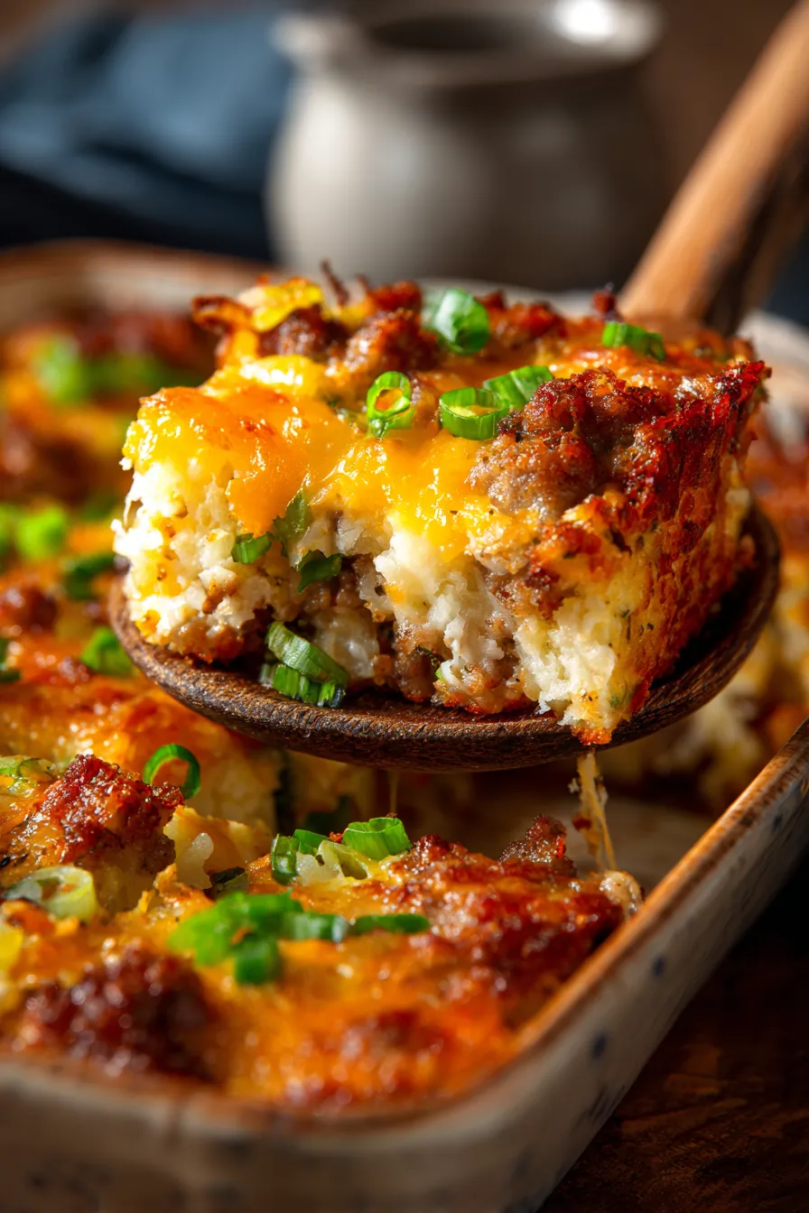 Hash Brown Sausage Breakfast Casserole-savory-comfort