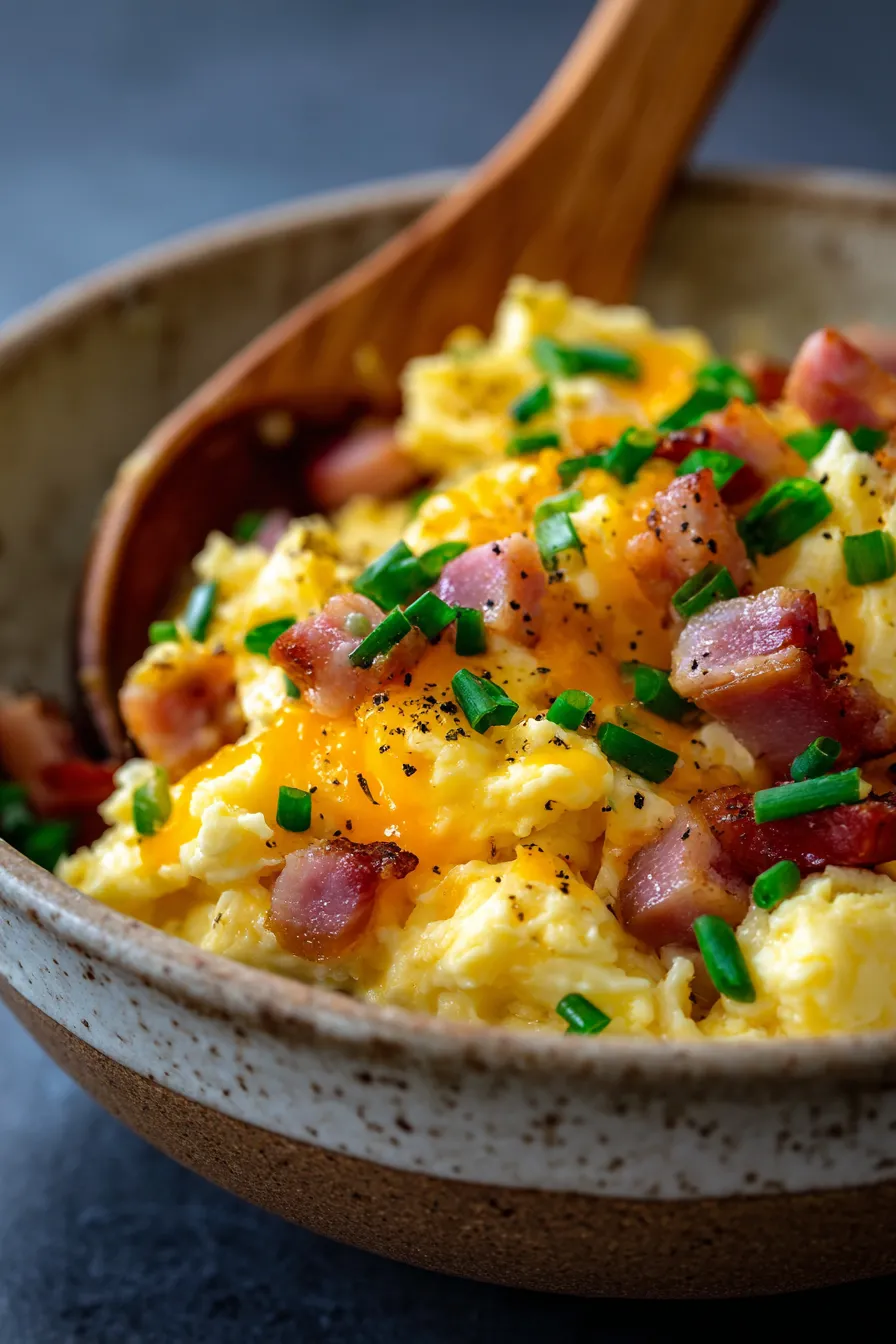 Microwave Scrambled Egg Breakfast Bowl-ingredients-assembly