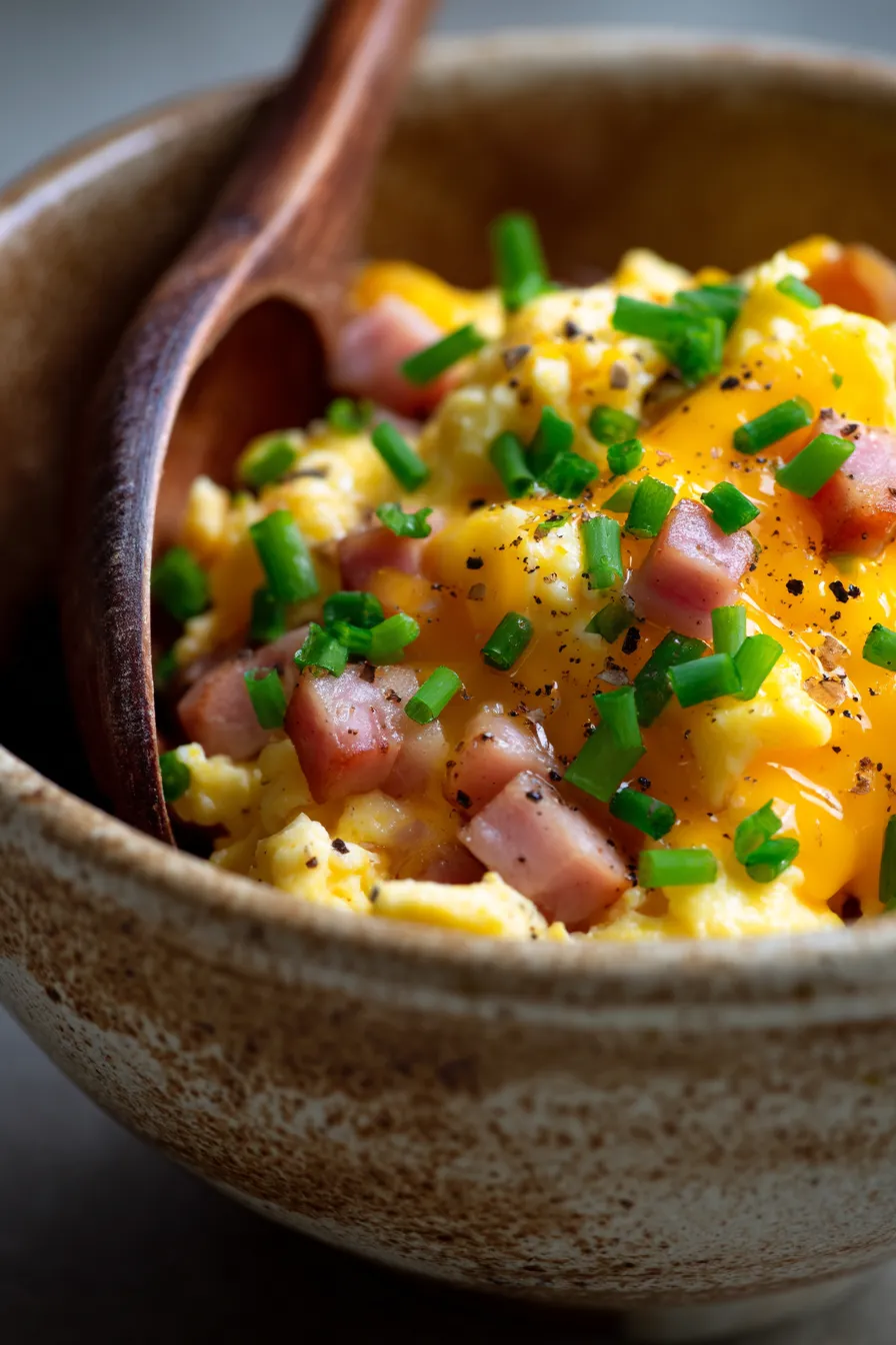 Microwave Scrambled Egg Breakfast Bowl-texture-closeup