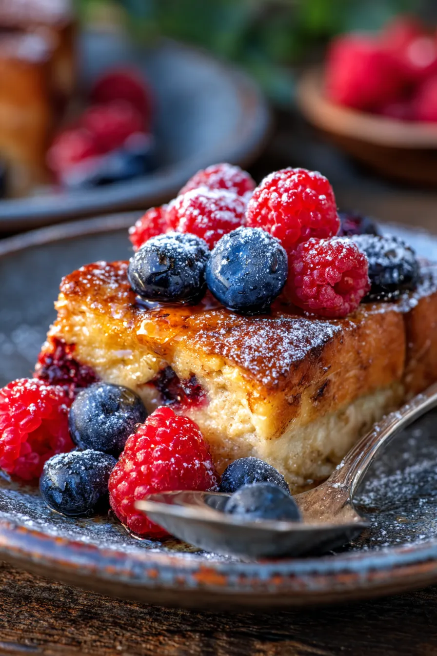 Overnight French Toast Casserole preparation