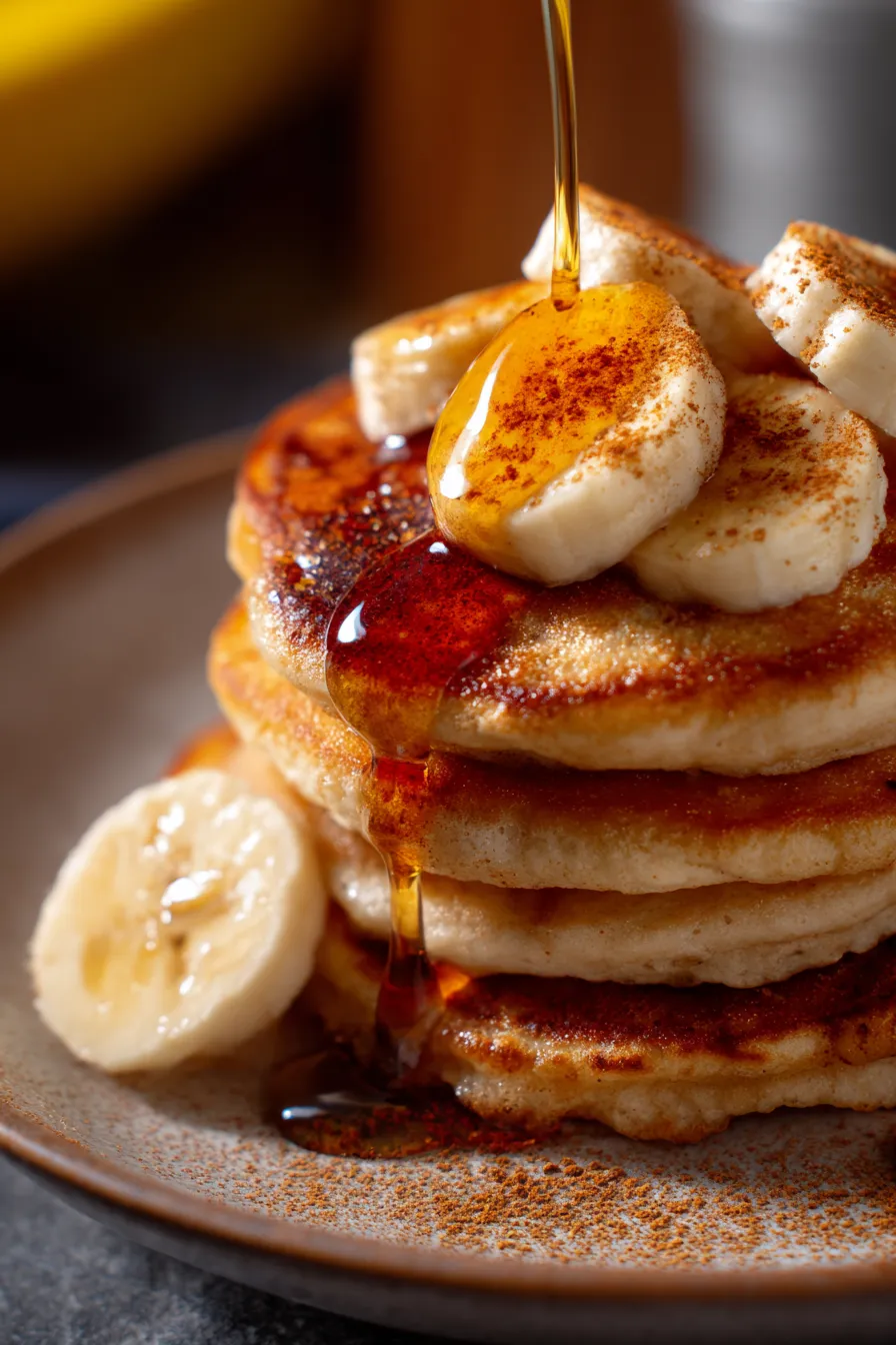 pancakes with syrup overhead