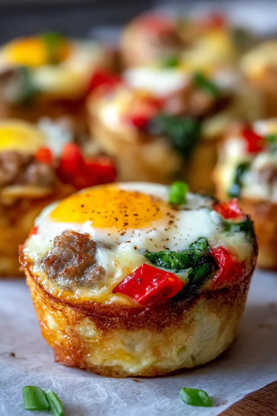Protein-Packed Breakfast Egg Cups-plated-with-fresh-herbs