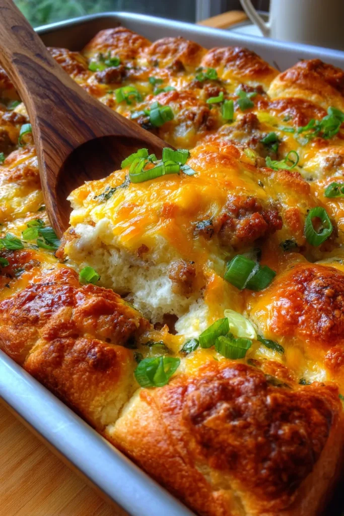 Easy Sausage Crescent Roll Breakfast Casserole (Family Favorite!)